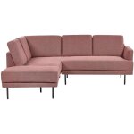 Beliani - canap d'angle moderne ct droit 4 places avec pieds en mtal noir dossier rembourr en tissu ...