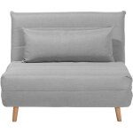 Beliani - canapé chauffeuse en tissu gris clair convertible en lit confortable et pratique pour chaque ... Beliani - canapé chauffeuse en tissu gris clair convertible en lit confortable et pratique pour chaque ...