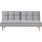 Beliani - canapé clic - clac 3 places revêtement en tissu gris clair à carreaux avec fonction lit pour ... Beliani - canapé clic - clac 3 places revêtement en tissu gris clair à carreaux avec fonction lit pour ...
