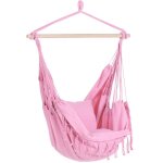 Beliani - chaise balanoire hamac suspendue sige en coton rose bonea