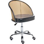 Beliani - chaise de bureau en cuir pu et rotin pe tresse viennoise dossier pivotant r�glable noir baltimore ...