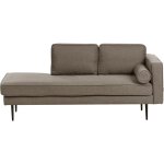 Beliani - chaise longue droite avec coussin traversin méridienne tissu marron miramas Beliani - chaise longue droite avec coussin traversin méridienne tissu marron miramas