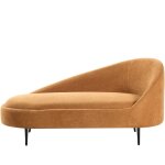 Beliani - chaise longue  droite moderne en tissu pieds en mtal rembourr orange valreas