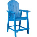 Beliani - chaise longue d'extrieur pour cour patio en bois synthtique bleu adirondack
