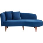 Beliani - chaise longue côté gauche avec coussins extra en velours bleu marine chaumont Beliani - chaise longue côté gauche avec coussins extra en velours bleu marine chaumont