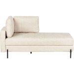 Beliani - chaise longue  gauche traditionnelle moderne matelasse en cuir pu beige clair rebais