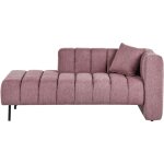 Beliani - chaise longue moderne ct droit tissu rembourr pieds noirs coussin supplmentaire rose lannils ...