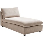 Beliani - chaise longue en tissu rembourr sans accoudoirs meuble de salon taupe vizille
