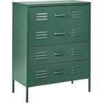 Beliani - commode à 4 tiroirs en acier vert foncé pour bureau ou couloir industriel enago Beliani - commode à 4 tiroirs en acier vert foncé pour bureau ou couloir industriel enago