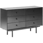 Beliani - commode  6 tiroirs meuble de rangement noir alcester