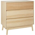 Commode moderne mdf avec 3 tiroirs pieds en pin bois clair wales Commode moderne mdf avec 3 tiroirs pieds en pin bois clair wales