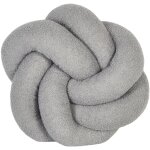 Beliani - coussin n?ud d�coratif moderne boucl� 45 x 45 cm gris angelonia