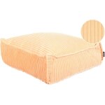 Beliani - coussin de sol en coton aspect velours c�tel� 55 x 55 x 20 cm carr� rose p�che allozai