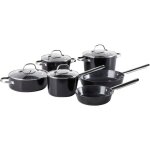 Beliani - ensemble de 10 pices de cuisson 4 casseroles et 2 poles  frire revtement cramique anti ...