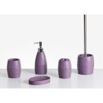 Beliani - ensemble d'accessoires de salle de bain en polyr�sine 5 pi�ces distributeur de savon brosse ...