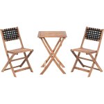 Beliani - ensemble de bistrot en bois d'acacia pliant meuble de jardin terrasse balcon table et 2 chaises ...