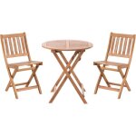 Beliani - ensemble de bistrot en bois d'acacia certifi� pliant meuble de jardin terrasse balcon table ...