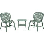 Beliani - ensemble bistrot table et chaises basses pour jardin mat�riau synth�tique vert sicelle
