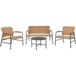 Beliani - ensemble de jardin en rotin pe 4 places avec canapé et fauteuils table basse structure en acier ... Beliani - ensemble de jardin en rotin pe 4 places avec canapé et fauteuils table basse structure en acier ...