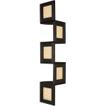 Etag�re murale d'angle moderne 4 niveaux salon bureau biblioth�que noir alder