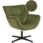 Beliani - fauteuil d'appoint en polyester rembourr� si�ge courb� pivotant vert auma