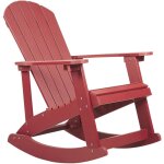 Fauteuil à bascule de jardin avec lattes en bois synthétique rouge adirondack Fauteuil à bascule de jardin avec lattes en bois synthétique rouge adirondack