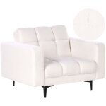 Beliani - fauteuil en boucl� dossier inclinable 3 positions capitonn� blanc alnes