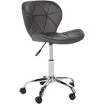 Beliani - fauteuil de bureau pivotant r�glable base argent�e si�ge en cuir pu gris graphite valetta