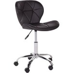 Beliani - fauteuil de bureau pivotant rglable base argente sige en cuir pu noir valetta