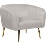 Beliani - fauteuil club cabriolet en velours et acier gris clair et doré tapissé laconia Beliani - fauteuil club cabriolet en velours et acier gris clair et doré tapissé laconia