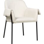 Beliani - fauteuil tissu crème à dossier haut et pieds noirs longs salon design arla Beliani - fauteuil tissu crème à dossier haut et pieds noirs longs salon design arla