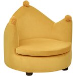 Fauteuil en velours en forme de couronne avec accoudoirs meubles chambre enfant jaune vega Fauteuil en velours en forme de couronne avec accoudoirs meubles chambre enfant jaune vega