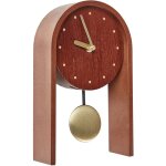 Beliani - horloge de table moderne en mdf pendule d�coratif forme visage sans num�ro bois fonc� ferden ...