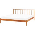 Beliani - lit double en bois clair 180 x 200 cm bois de pin tête de lit à barreaux barret ii Beliani - lit double en bois clair 180 x 200 cm bois de pin tête de lit à barreaux barret ii