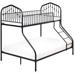 Beliani - lit simple sur double superpos� en hauteur chambre enfant 90 / 140 x 200 cm structure en fer ...