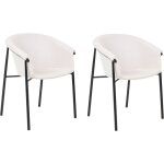 Beliani - lot 2 chaises de salle  manger design moderne en tissu rembourr beige ames