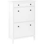 Meuble de rangement pour chaussures 2 compartiments jusqu' 12 paires en mdf blanc gibson