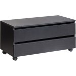 Beliani - meuble de salle de bain sur roulettes avec 2 tiroirs rangement mdf bois ingénierie noir teresina ... Beliani - meuble de salle de bain sur roulettes avec 2 tiroirs rangement mdf bois ingénierie noir teresina ...