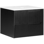 Beliani - meuble de salle de bain suspendu 60 x 52 cm murale cannel 2 tiroirs noir quintela