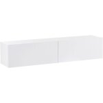 Beliani - meuble tv mural minimaliste etag�re de rangement multim�dia 140 cm en panneau particules de ...