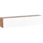 Beliani - meuble tv mural minimaliste etag�re de rangement multim�dia 140 cm en panneau particules de ...