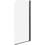 Paroi de douche minimaliste en verre tremp rglable 140 x 70 cm noir lapan