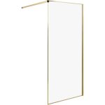 Beliani - paroi de douche de salle de bain en verre tremp� sans porte 90 x 190 cm dor� waspam