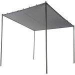 Beliani - pergola de jardin armature mtallique 282 x 294 cm toile ombrage gris fonc vimino