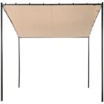 Beliani - pergola de jardin armature mtallique 282 x 294 cm toile ombrage taupe vimino