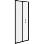 Beliani - porte de douche bi - pliante paroi transparente 800 x 1900 mm en verre tremp� noir neltume