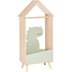 Beliani - portemanteau en bois de pin mdf motif dinosaure avec rangement meuble chambre enfant vert clair ...