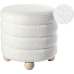 Beliani - pouf en bouclé pieds en bois de pin accessoire tabouret meuble salon chambre blanc cassé chilly ... Beliani - pouf en bouclé pieds en bois de pin accessoire tabouret meuble salon chambre blanc cassé chilly ...