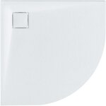Beliani - receveur de douche minimaliste 80 x 80 x 3 cm avec �coulement smc effet pierre naturelle blanc ...
