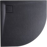 Beliani - receveur de douche minimaliste 80 x 80 x 3 cm avec �coulement smc effet pierre naturelle noir ...